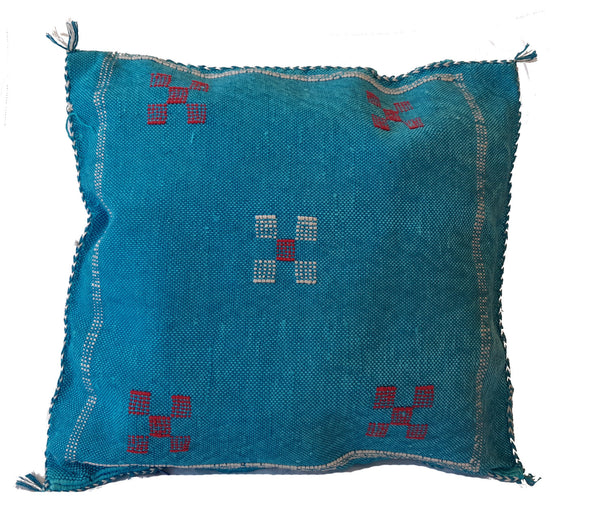 Set Of 2 shops Moroccan Handmade Moroccan Pillow, Cactus Sabra Pillow Cushion, Turquoise Sabra Cover