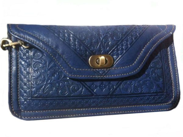 Gifts Are Blue Women's Leather Clutch Wristlet Purse