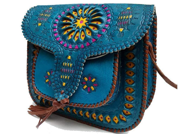LSSAN Handbag - Large size - Turquoise - Square