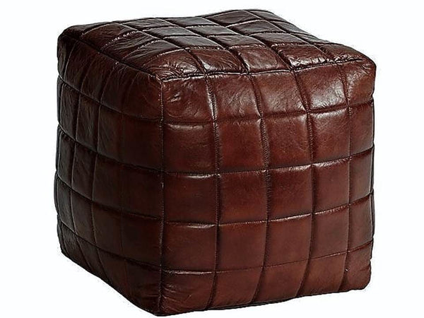 Moroccan Leather Pouf Ottoman Foot Rest – Handmade Ottoman Leather