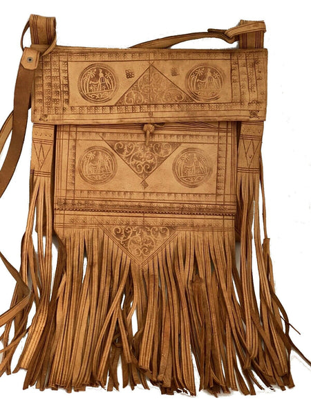 HDE Leather Envelope Fringe Shoulder Bag Tassel Crossbody Handbag Women's  Purse (Camel) 