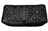 Moroccan Leather Pouf / Ottoman - Rectangular - Tile Design - Black