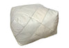 Moroccan Leather Ottoman - ZIGZAG Design - White