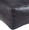 Moroccan Leather Pouf / Ottoman - Square - Black - Nelya