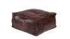 Moroccan Leather Floor Cushion / Ottoman - Mosaic - Lozenge - Brown