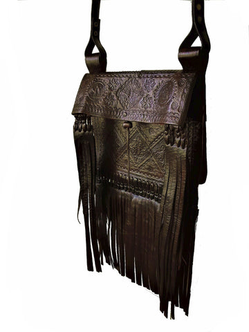 Rebel Fringe Leather Purse - Orange | Fringe Bag by Moroccan Corridor