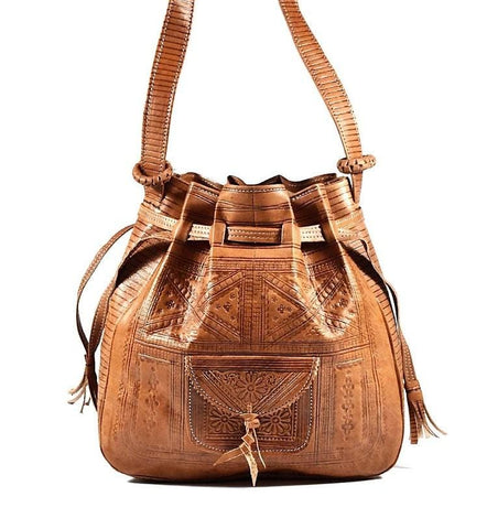 bohemian morocco leather bag brown caramel leather bucket tote moroccan corridorr 719 large